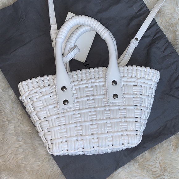 BALENCIAGA WOMEN'S BISTRO XXS BASKET WITH STRAP IN WHITE Retail $1,050 TRADE OK! - Picture 4 of 11